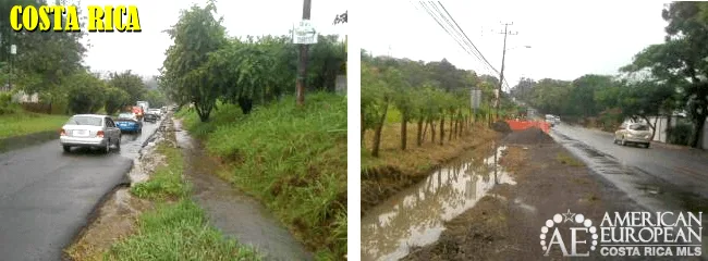 Many public roads in Costa Rica don't have ditches. If your property is below street level, you will have to build them ToDo list before the Costa Rica rainy season starts