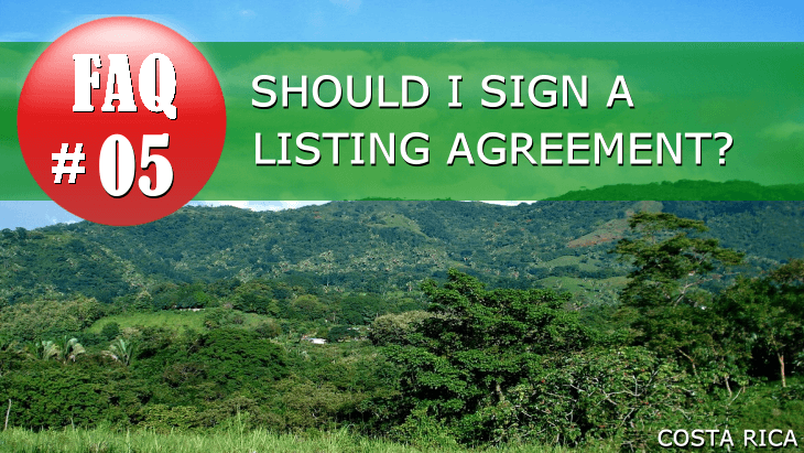 Real Estate FAQ | Should I sign a listing agreement?