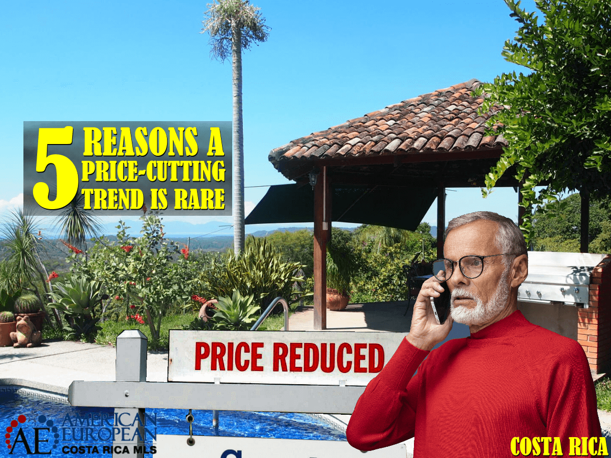 Why is a price-cutting trend rare in Costa Rica real estate?